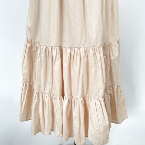 By Anthropologie Square-Neck Tiered Cotton Lined Midi Dress small - Picture 7 of 11